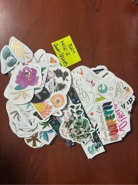 Assorted Floral and Typographic Sticker Pack - Multi-Color
